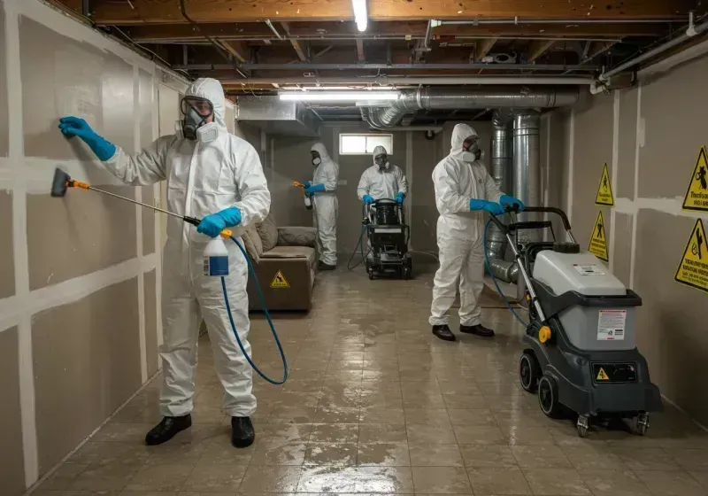 Basement Moisture Removal and Structural Drying process in Milltown, NJ